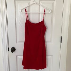 Josy Red Velvet Bodycon Mini Dress